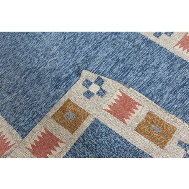 Mid 20th Century Doris Leslie Blau Vintage Swedish Flat Weave Rug by Birgitta Söderkvist, (BS) For Sale - Image 5 of 8