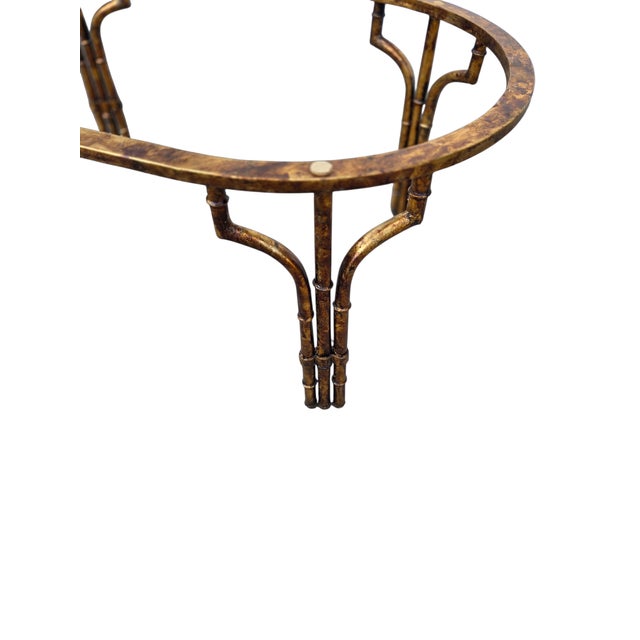 Vintage Metal Faux Bamboo Italian Regency Coffee Table Gold Gilt Maison Style For Sale - Image 17 of 18