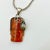 Amber 1970s Vintage Boho Chic Italian Art Nouveau Amber & Sterling Pendant Necklace, 22.5” For Sale - Image 8 of 15