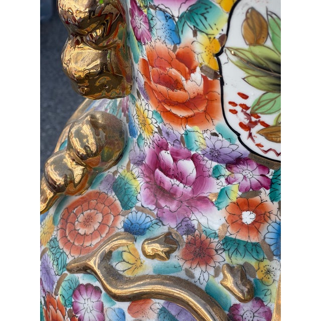 Chinese Large Antique Chinese Famille Rose Floor Vase With Phoenix For Sale - Image 3 of 3