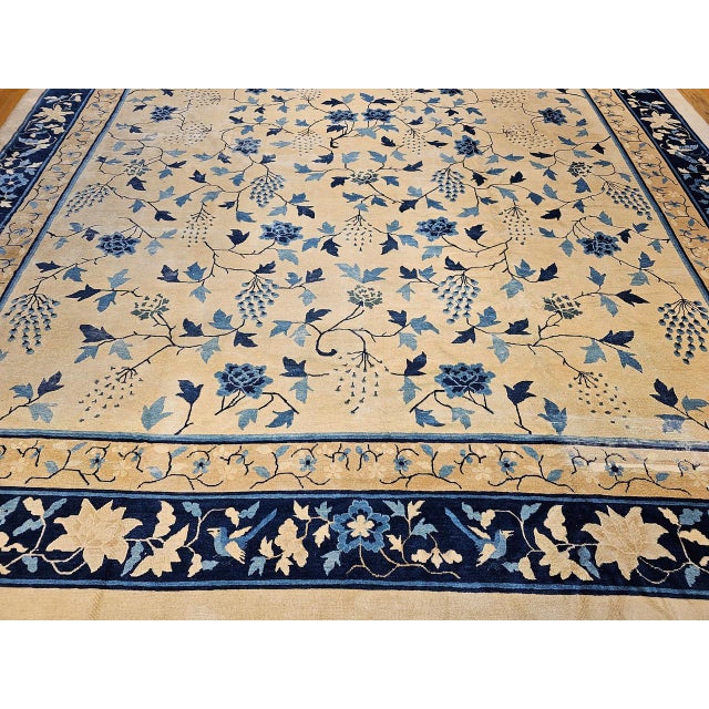 19th Century Oversized Chinese Peking Rug in All-Over Leaf & Vine Pattern For Sale - Image 13 of 18