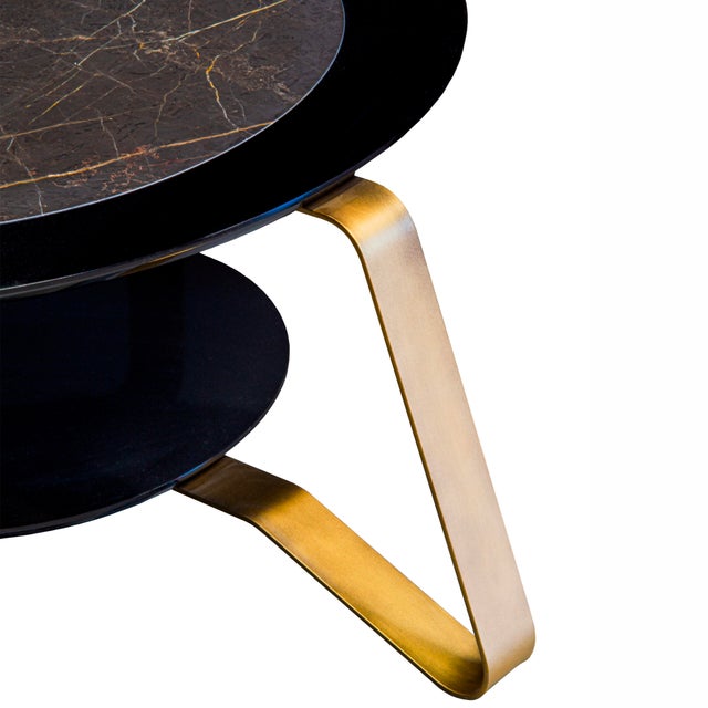 Italian Rigel Coffee Table in Marble, Lacquered Wood and Steel For Sale - Image 9 of 10