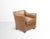 Vintage Leather Armchair is a design furniture item realized in Italy in the mid-20th Century. A beautiful light brown...