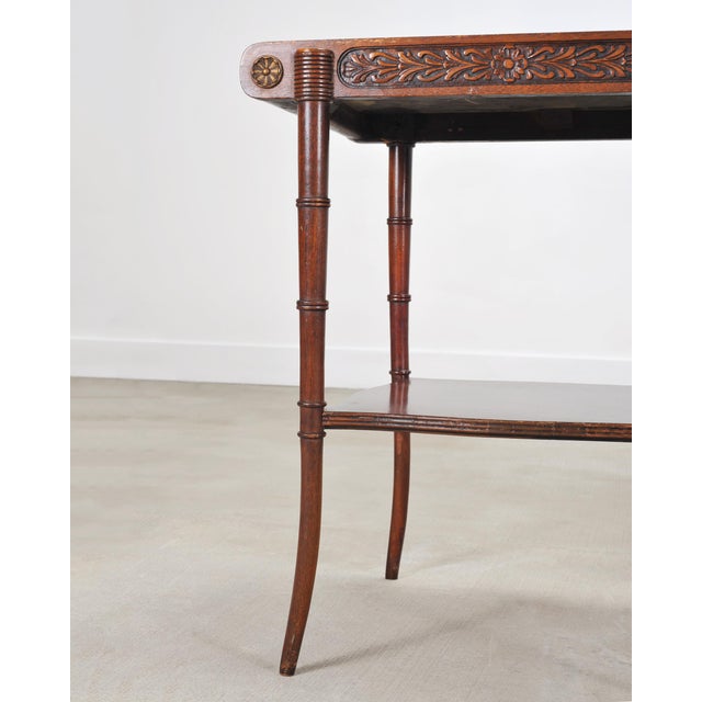 Pair of Regency Style Mahogany Leather Top Drink Side Tables For Sale In Sacramento - Image 6 of 18