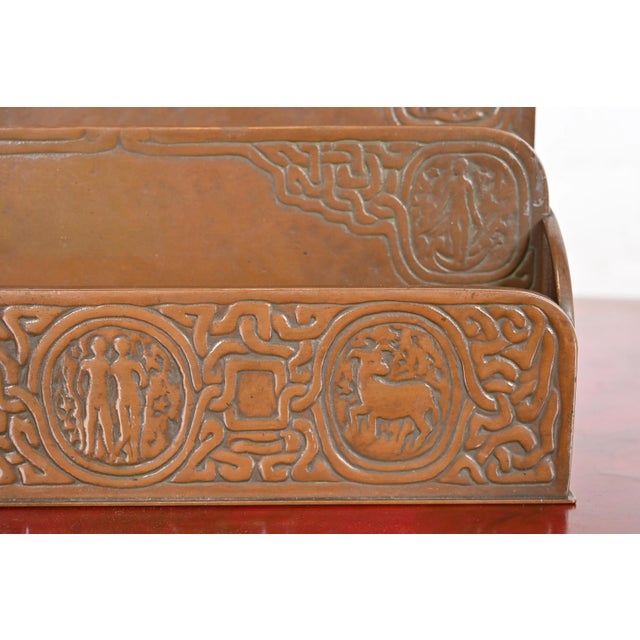 Metal Tiffany Studios New York Zodiac Bronze Letter Rack For Sale - Image 7 of 12