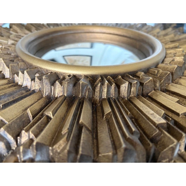 Mid Century Starburst Mirror With Convex Interior Mirror For Sale In New York - Image 6 of 6