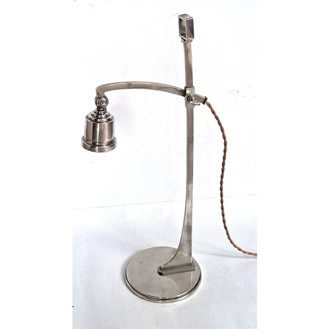 19th Century Large Height-Adjustable Table Lamp in the style of Josef Hoffmann for Wiener Werkstätte, 1890s For Sale - Image 5 of 10