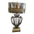 Polished Metal Shade & Wrought IronTable Lamp, France, 1940s For Sale