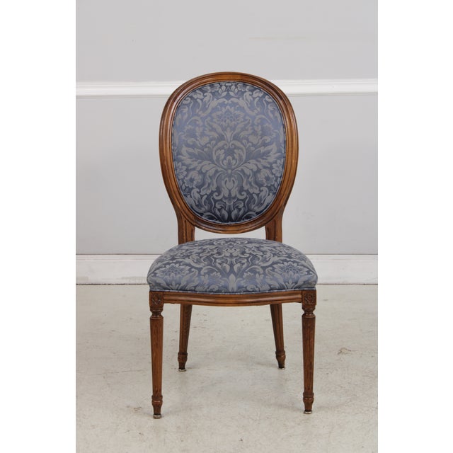 Set of 8 French Louis XVI Upholstered Dining Room Chairs For Sale - Image 16 of 18