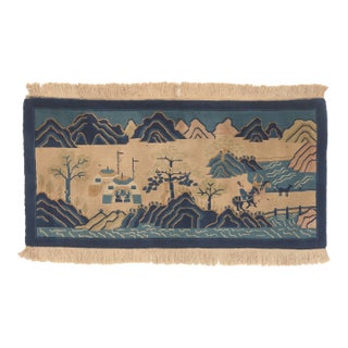 Antique Chinese Pictorial Baotou Rug, 02'01 X 04'02 For Sale