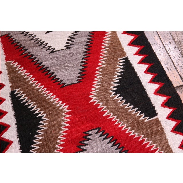 Red Early 20th Century American Navajo Carpet ( 2'2" X 4'3" - 66 X 130 ) For Sale - Image 8 of 12