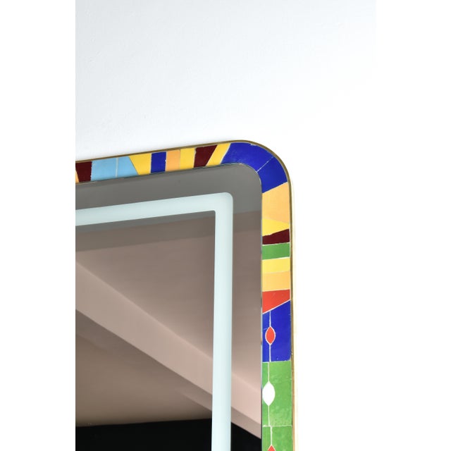 Aurea Led Light Mosaic Bathroom Mirror by Jonathan Amar Studio For Sale - Image 9 of 12