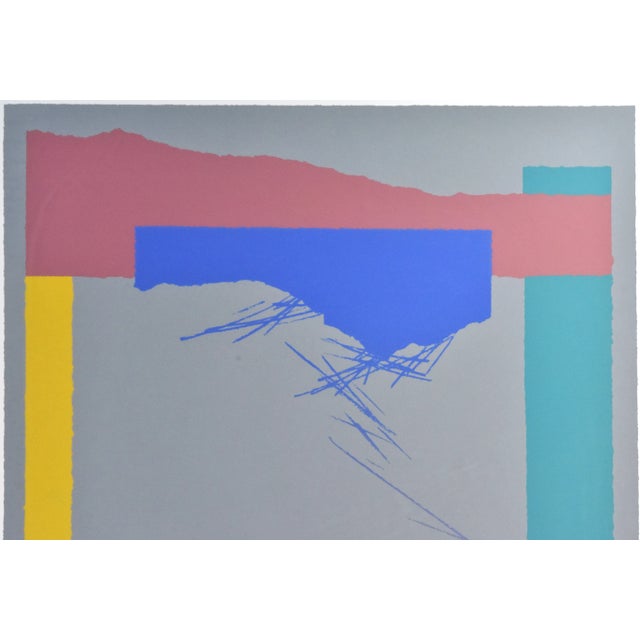 1980s Vintage Modern Abstract Screenprint Primary Colors Titled “Square One” For Sale - Image 4 of 11