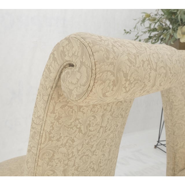 Hollywood Regency Pair Decorative Turned Mahogany Legs Tassels Decorated Fireside Slip Chair MINT! For Sale - Image 3 of 14