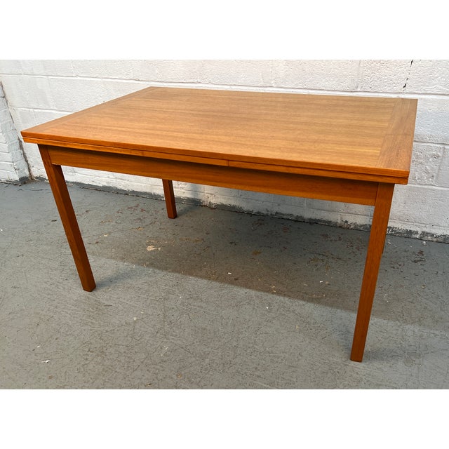 Mid 20th Century Mid-Century Modern Danish Teak Draw Leaf Dining Table For Sale - Image 5 of 11