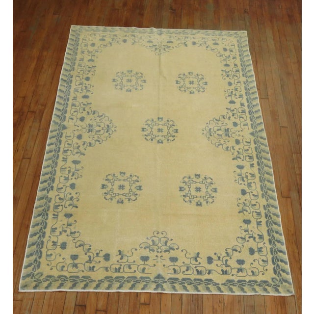 Early 20th Century Neutral Chinese Rug - 5'2" x 7'11" For Sale - Image 9 of 12