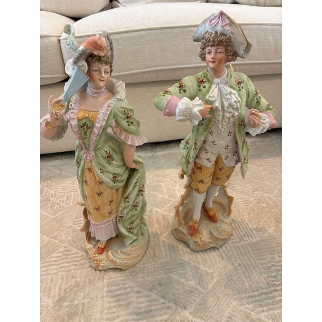 Ceramic Pair of 19th Century Continental Porcelain Figurines For Sale - Image 7 of 7