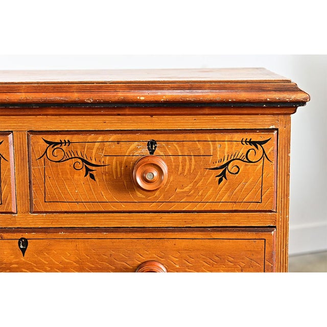 English 19th Century Faux Bois Painted Chest For Sale - Image 11 of 17