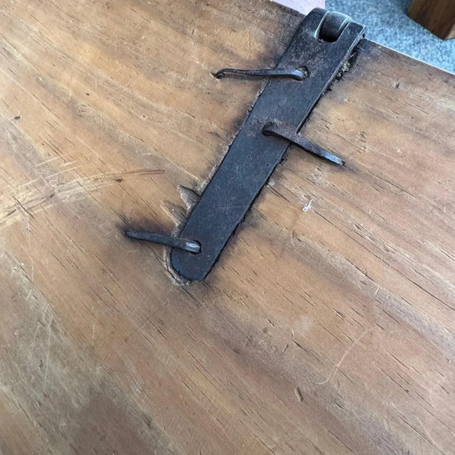 Antique 18th Century Wooden Trunk Coffer – Primitive Dovetail Chest For Sale - Image 15 of 16