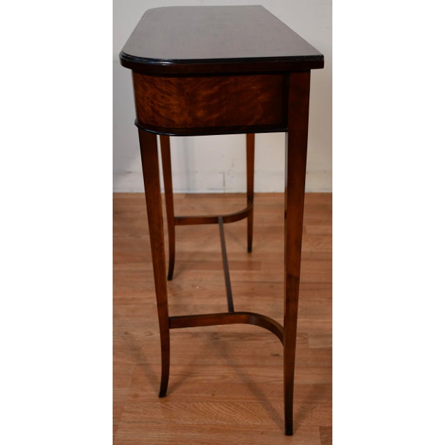1930s English Regency Satinwood Floral Hand Painted Console Table For Sale - Image 14 of 15