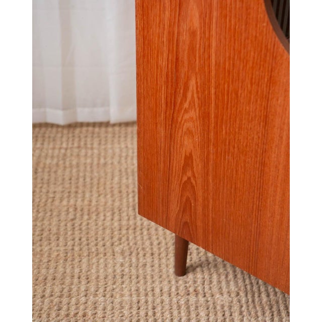 1960s Danish Teak Secretary Desk Attributed to Gunnar Falsig - Sliding Glass Doors For Sale - Image 18 of 18