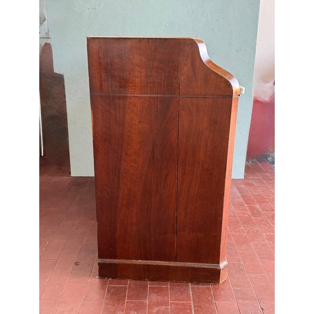 Vintage Chest of Drawers in Walnut with Marble Top, 1930s For Sale - Image 10 of 14