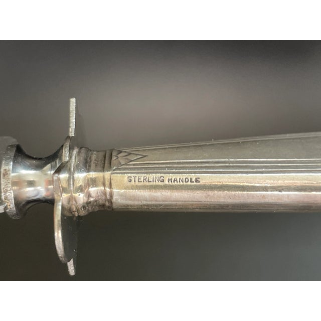 Antique Art Deco Sterling Silver Carving Knife With Stainless Blade For Sale In Las Vegas - Image 6 of 9