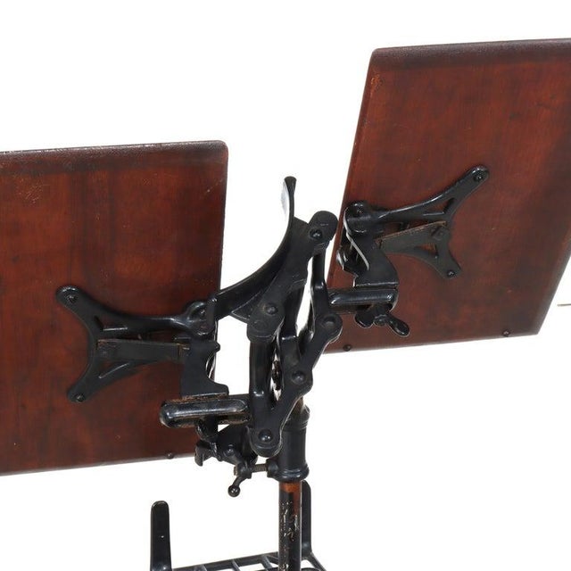 1920s Antique Ebonized Iron & Mahogany Dictionary Stand C1920 For Sale - Image 5 of 7