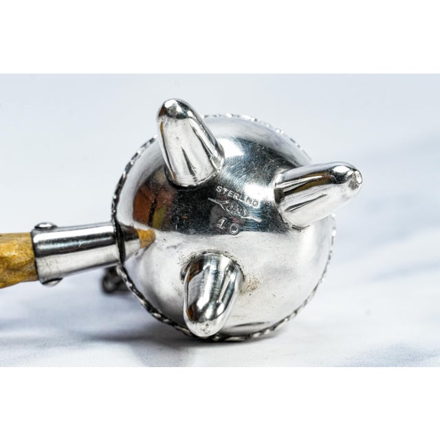 Stately Antique Cigar Lighter Antler Handle Sterling Silver Tobacciana For Sale - Image 12 of 12