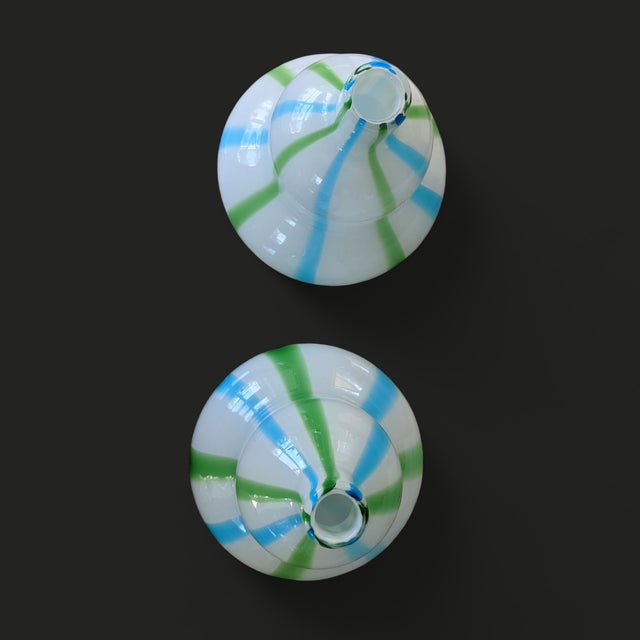 Contemporary Vintage 1990s Murano Glass Style Gourd Vases- A Pair For Sale - Image 3 of 13