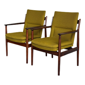 In Style of Arne Vodder Rosewood Set of 2 Model 341 Lounge Chairs Sibast Denmark Mid-Century Modern 1960s