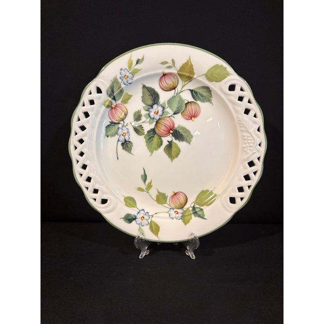 Pierced Round Platter in the Fruit and Flowers Pattern From Italian Maker Brunelli For Sale In Atlanta - Image 6 of 6