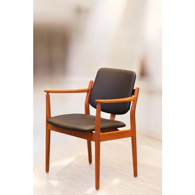 Armchair in Teak and Leather by Arne Vodder for France & Son, 1950s For Sale - Image 4 of 16