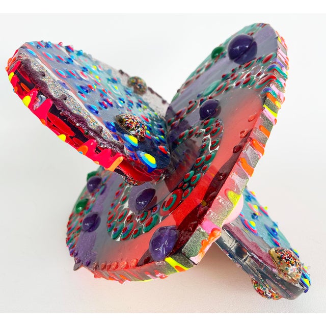 Abstract Acrylic, Epoxy Resin "Love Sculpture", Artists Michael Gitter and Jillian Whelan For Sale - Image 3 of 14