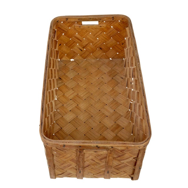 Rustic 19th Century Swedish Rustic Pine Woven Basket, 1890s For Sale - Image 3 of 7