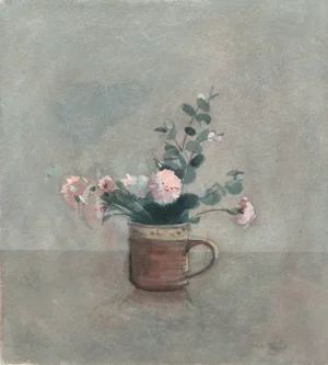 'Still Life of Carnations' by Jane Taylor, Impressionist Still Life, Woman Artist, Circa 1965