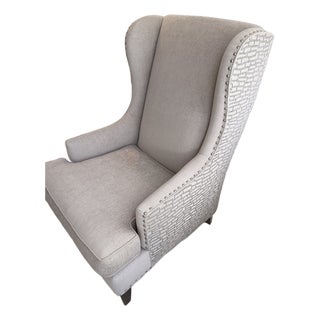 Custom Wing Back Chairs With Nail Head Trim by Sam Moore For Sale