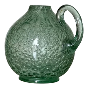 1940s Ture Berglund Glass Jug Vase With Handle, Sweden, Unmarked
