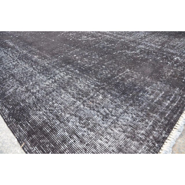 1960s Turkish Black Overdyed Rug - 4′9″ × 8′2″ For Sale - Image 5 of 6