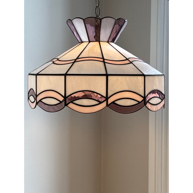 Mid 20th Century 1970s Revival Slag Glass Pendant Light For Sale - Image 5 of 18