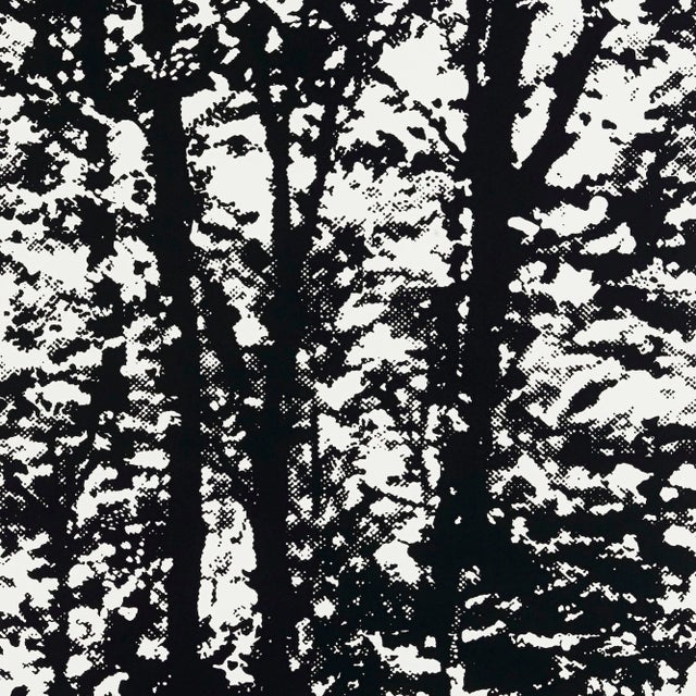 Sample - Schumacher Woodland Wallpaper in Night For Sale