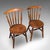 Wood Set of 4 Antique Station Chairs, English Beech Dining Seat, Reception, Edwardian For Sale - Image 7 of 12