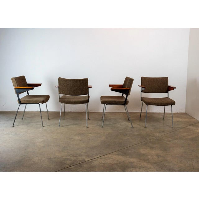 1950s L11 Armchairs attributed to A.R. Cordemeyer for Gispen, 1950s, Set of 4 For Sale - Image 5 of 12