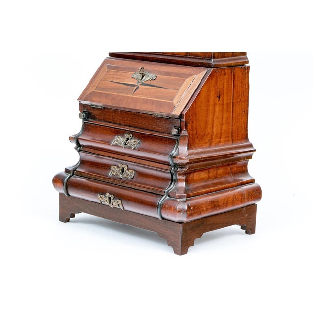Wood Antique Salesman Sample English Walnut Secretary Bookcase For Sale - Image 7 of 18