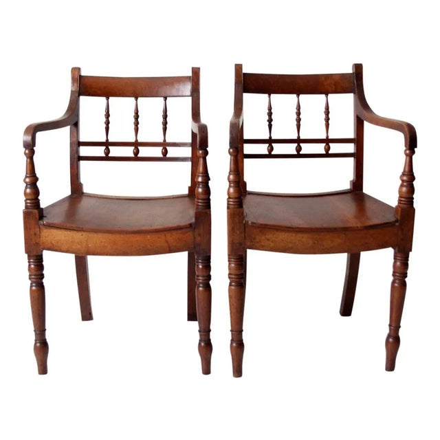 Antique Wooden Parlor Chairs - a Pair For Sale - Image 10 of 10