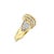 Contemporary Diagonal Diamond Cluster Wedding Band 14k Yellow Gold, Size 6 For Sale - Image 3 of 6