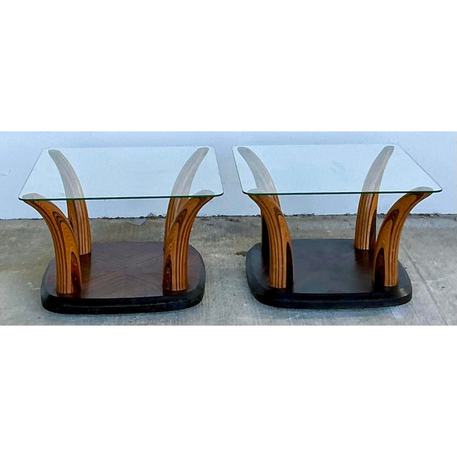 Henredon Vintage Henredon “Scene Two” Zebra Wood Tush Side Tables - A Pair For Sale - Image 4 of 12