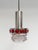 Chrome with Red Glass Ceiling Lamp attributed to Raak Design Team for Massive Lighting, 1960s For Sale - Image 12 of 12