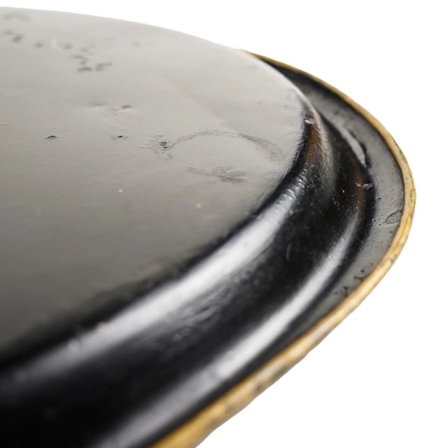 Continental Oval Tole Tea Tray With Gilt Armorial, 1825-50 For Sale - Image 9 of 10