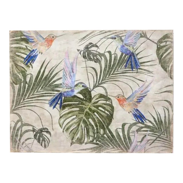 Grand Scale Vintage French Hummingbird Panel Reproduction For Sale